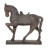 Deco 79 Polystone Horse Decorative Sculpture Prancing Home Decor Statue, Accent Figurine 14" x 4" x 15", Brown image 0